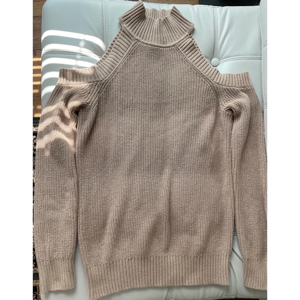INC turtleneck sweater with cutout shoulders, M